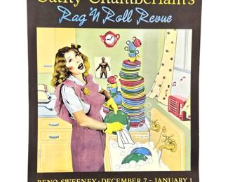  Vintage Lithographic Poster "Cathy Chamberlain's Rag N Roll Revue" Warner Brothers - Ron Lieberman