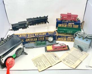  Vintage American Flyer Train Set with Accessories - S Gauge Locomotives, Transformer, Rolling Stock, and More