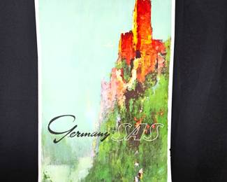  Original Vintage SAS Scandinavian Airlines System - Airline Travel Lithographic Poster by Otto Nielsen c.1950s