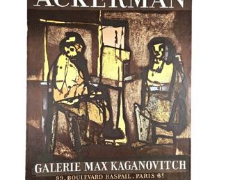  Vintage 1964 Original Lithographic Art Poster for Art Exhibit in Paris 19.5" x 25"