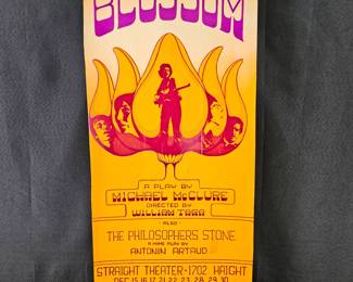  Vintage 1967 Promotional Theater Poster "Blossom" and "The Philosopher's Stone" by Michael McClure