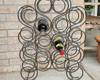 Fun Forged Wrought Iron Scroll 16 Bottle Wine Rack - Heavy Solid Weight 22"W x 28"H
