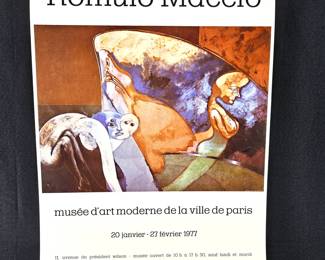  Vintage 1977 Lithographic Art Exhibit Print Poster - Romulo Maccio - Paris