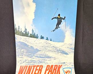 Original Vintage Lithographic Travel Tourism Ski Poster Winter Park Colorado 1960s/70s - LooArt Colorado Springs