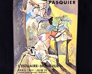 Vintage Original 1978 Lithographic Art Exhibit Print Poster - 16.25" x 22" - Jacques Pasquier