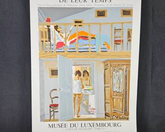 Vintage Lithographic Art Exhibit Poster 1980 - P. Lelong Featured Artist - 22" x 31"