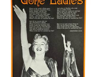- Original 1966 Marilyn Monroe Photograph Poem Lithographic Poster "Gone Ladies" by Vandal Publications 23.75" x 17.5"
