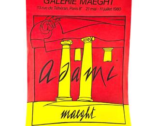 1980 / Beautiful Valerio ADAMI original Maeght Litho Art Exhibit Poster - 31" x 23"