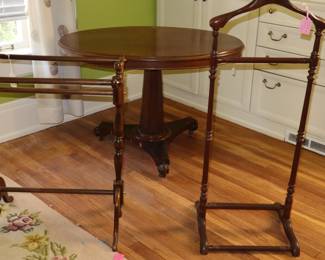 Three helpful mahogany pieces in a bedroom. Located in the master bedroom, upstairs, to the left.