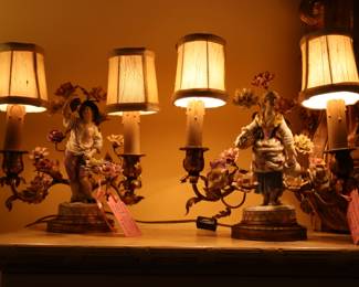 Exquisite tiny French porcelain light, bought in France for Mrs. Sloan of Walnut Ridge.