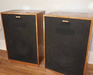 Famous Klipsch speakers, with great sound.  These appear on the internet at excessive prices, often incomplete.  Here is an opportunity to buy something you have always wanted at a good deal. In the music room, upstairs.