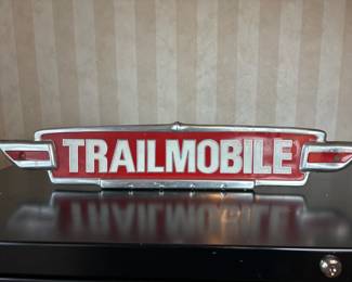 Vintage 50's Trailmobile 24" Sign Airstream Semi Tractor Trailer Metal Emblem