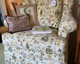 Sherrill Furniture Upholstered Chair, Needlepoint Pillow