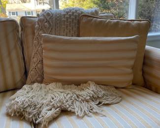 Throw Pillows, Knit Blanket
