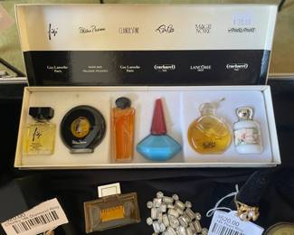 Parfums Paris Coffret 6 Eaux de Toilette Set , Chunky 14k Diamond Ring, 14k Pearl Ring

