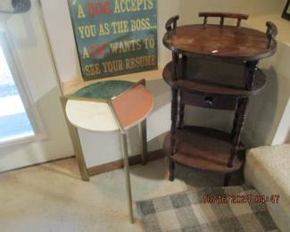 Marble top and vintage side tables