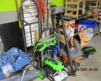 electric lawnmower, shop vac