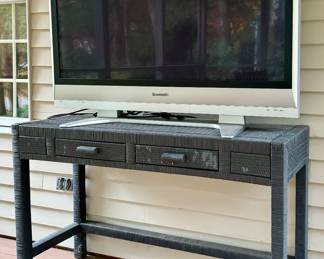 Panasonic TV & Wicker Console