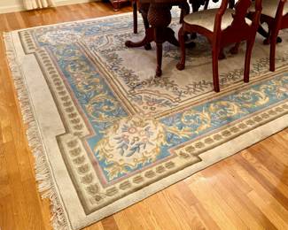 Aubusson Area Rug (light blue, cream)