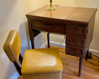 Vintage Gilbert & Ryan Sewing Notions Chair & Sears Kenmore Sewing Machine