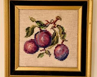 "Plums" Needlepoint