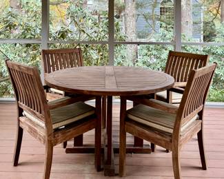 Gloster Teak Table & 4 Armchairs