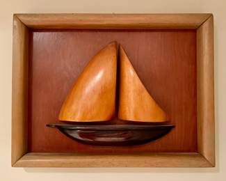 Handcrafted 3-D Sailboat Plaque