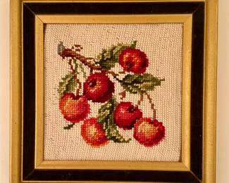 "Cherries" Needlepoint