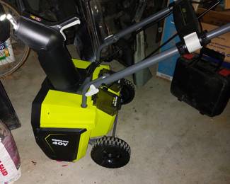 Ryobi 40v electric snowblower with charger and battery