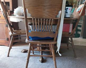 dining table, 6 chairs and leaf
