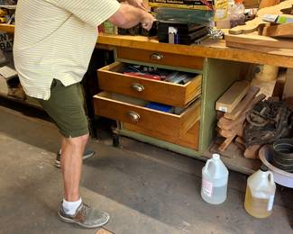 Over 100 small hand tools/woodworking tools!
2 work tables