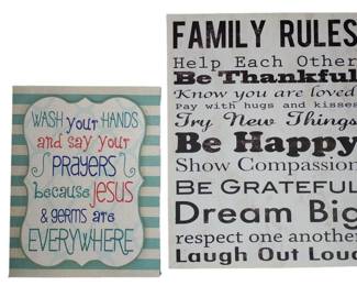 Family Rules Wall Art 