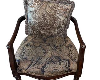 Paisley Print Upholstered Chair Pillow 