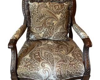 Paisley Upholstered Arm Chair 