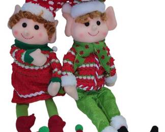 Two Cute Shelf Sitter Elves 