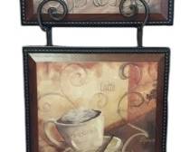 Ornate Black Metal Standing Rack WArt 