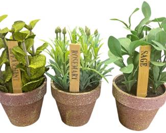 Ceramic Artificial Herb Plants 