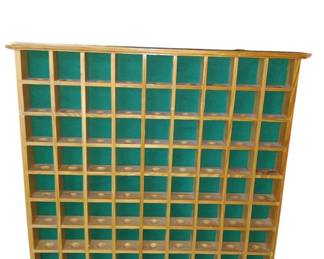 Wood Curio Golf Ball Display Cubby Cabinet 