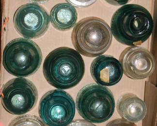 Old colored glass insulators