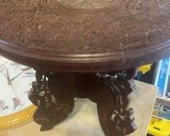 Old Anglo/Indian Taj Mahal carved Sheeshan Rosewood small table
