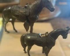 1950 P Di Napoli Cooper colored metal horse statues (2)