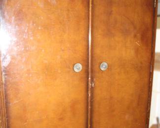 Antique two door Wardrobe with clothes rod and shelf