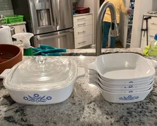 Blue cornflower Corning ware