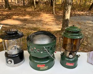 Coleman lanterns and heater
