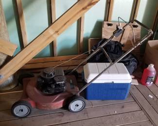Lawn mower; cooler