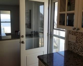 Entry door; storm door with internal screen