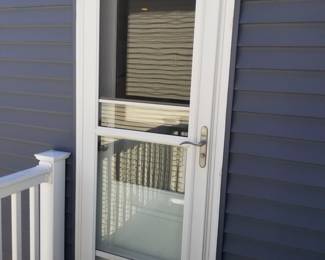 Storm door with internal screen