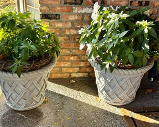 (4) Extra Large Cement Pots