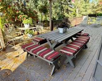 Picnic Table with Custom Cushions
