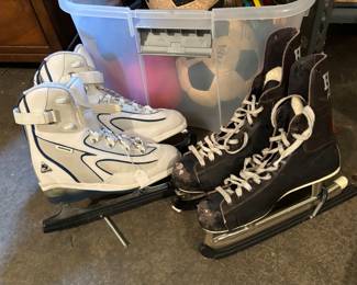 Skates and Assorted Sports Equipment